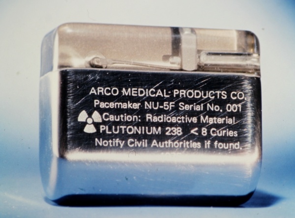 Arco pacemaker powered by a plutonium 238 RTG