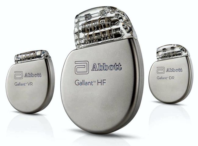 Abbott Gallant ICD CRT-D family with Bluetooth connection www.implantable-device.com